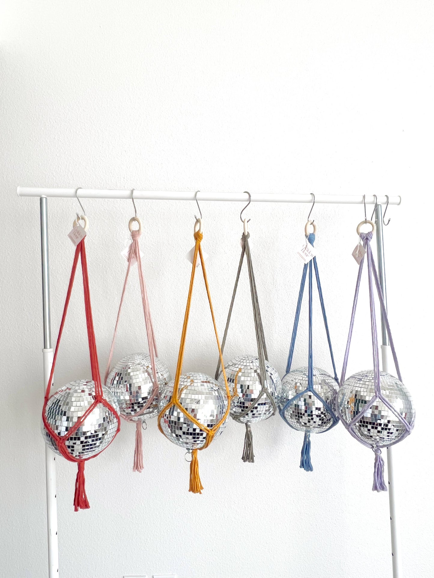 Disco Ball Hangers Small- Rainbow, Macrame, Home Decor, Cute