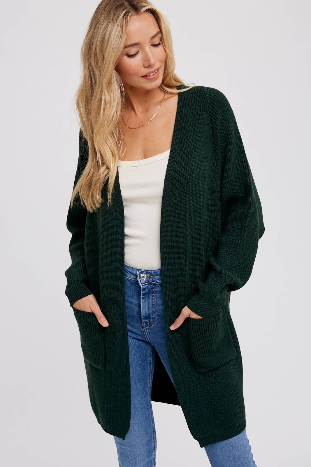 OPEN FRONT BATWING SLEEVE CARDIGAN