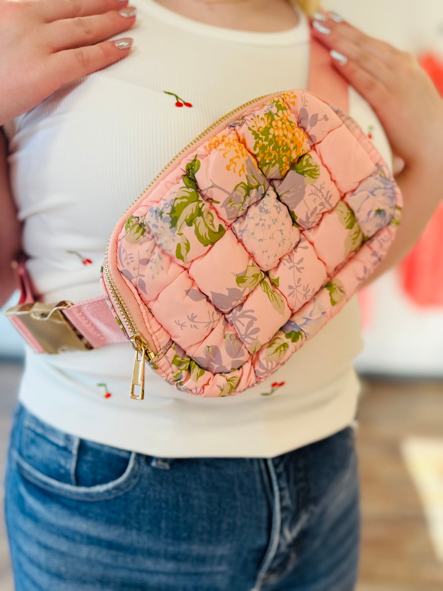 Pink Floral Fanny Pack