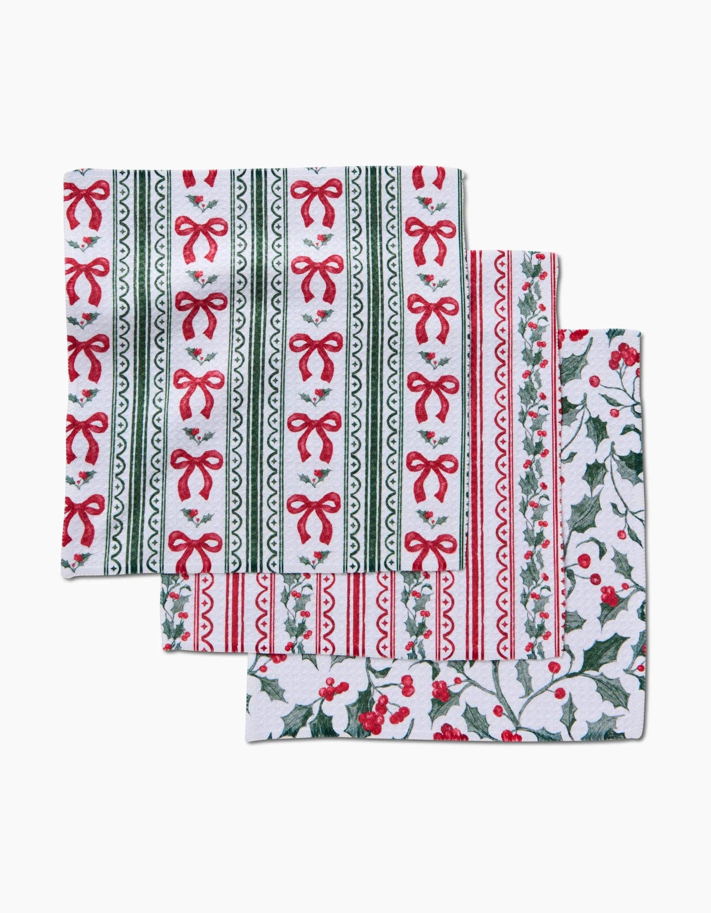 Christmas Ribbons Dishcloth Set