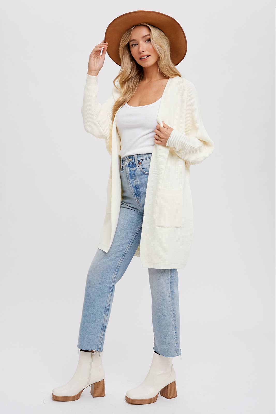 OPEN FRONT BATWING SLEEVE CARDIGAN