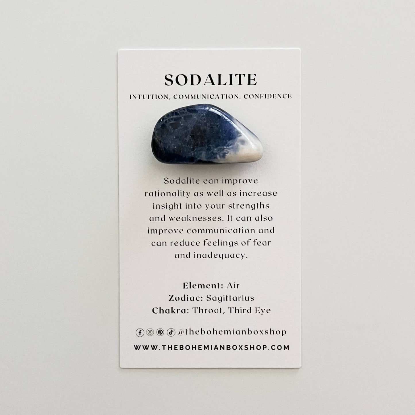 Pocket Sodalite Tumbled Crystal with Information Card