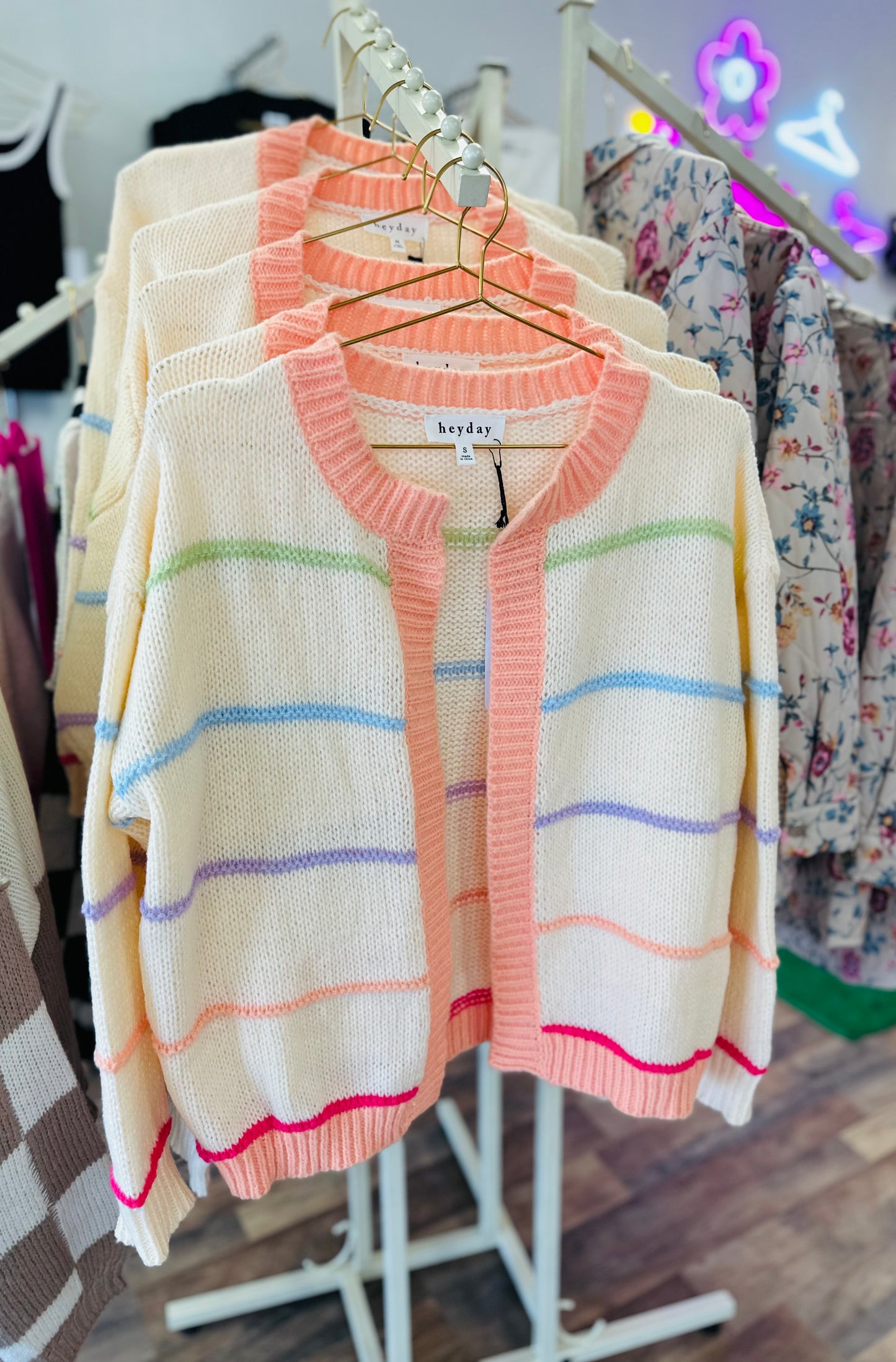 Rainbow Wrap Open Cardigan