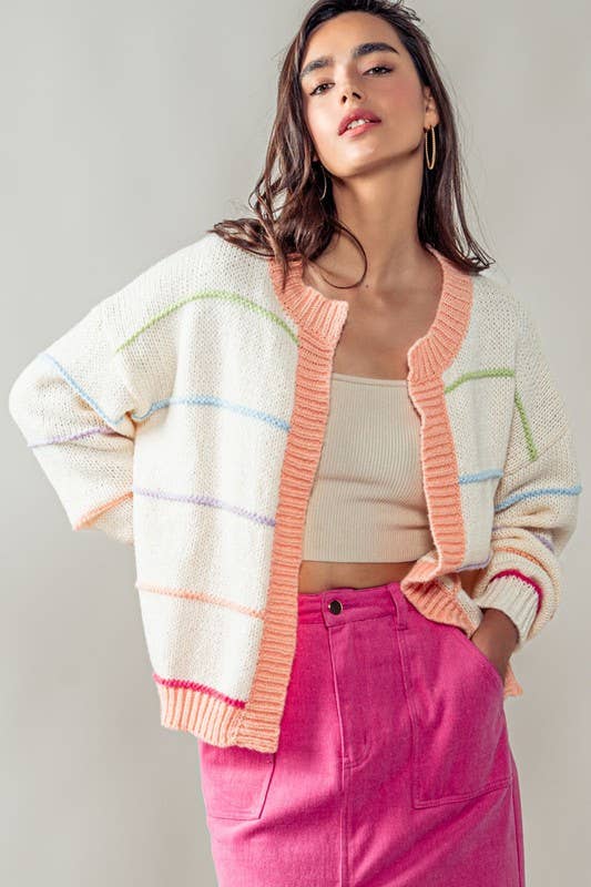 Rainbow Wrap Open Cardigan