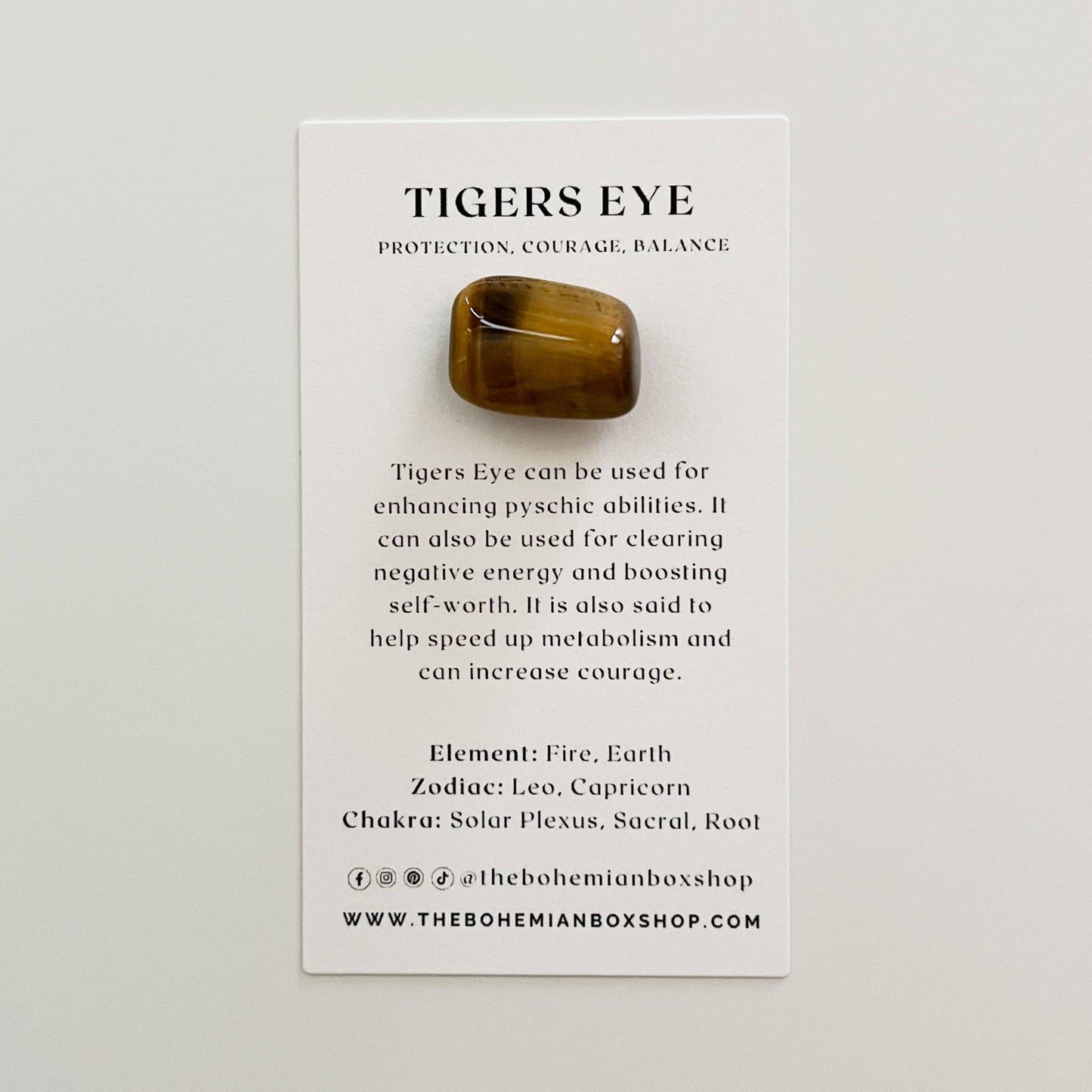 Pocket Tigers Eye Tumbled Crystal with Information Card