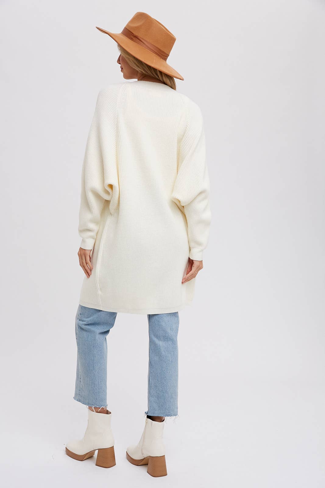 OPEN FRONT BATWING SLEEVE CARDIGAN