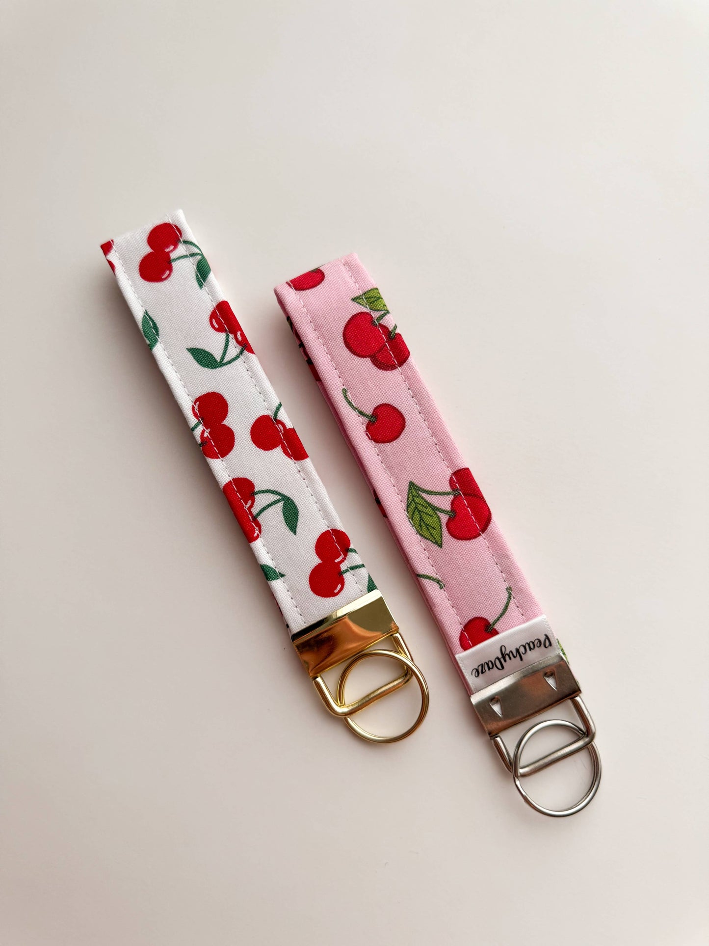 Pink Cherries Keychain Wristlet