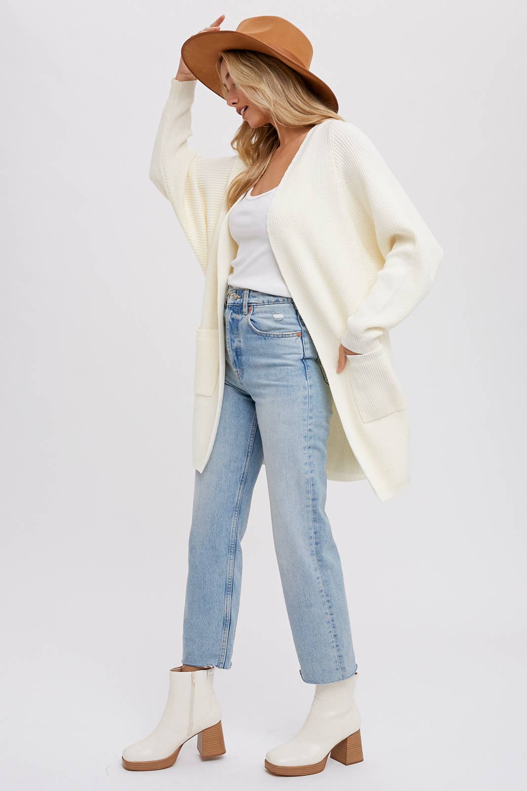 OPEN FRONT BATWING SLEEVE CARDIGAN