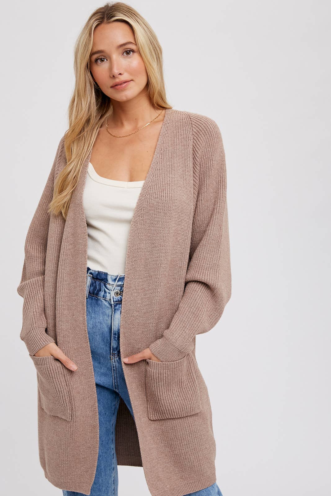 OPEN FRONT BATWING SLEEVE CARDIGAN