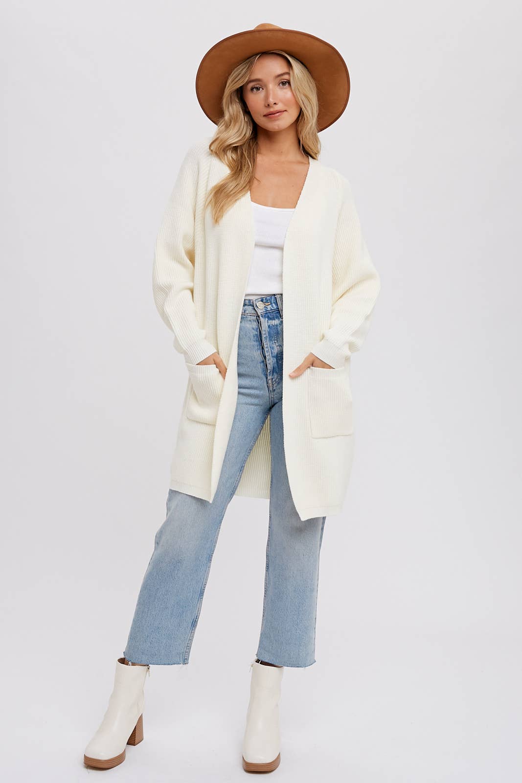 OPEN FRONT BATWING SLEEVE CARDIGAN