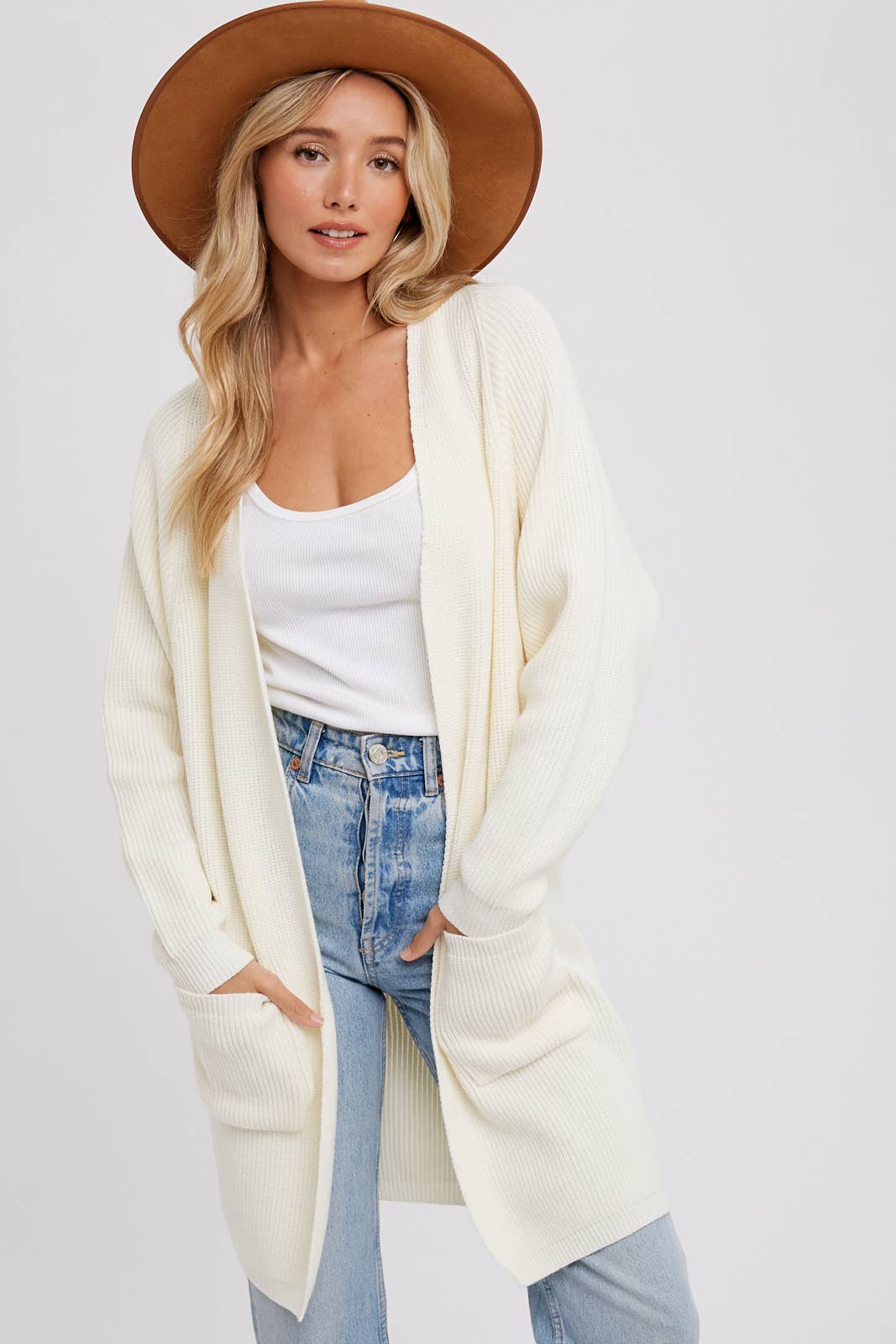 OPEN FRONT BATWING SLEEVE CARDIGAN