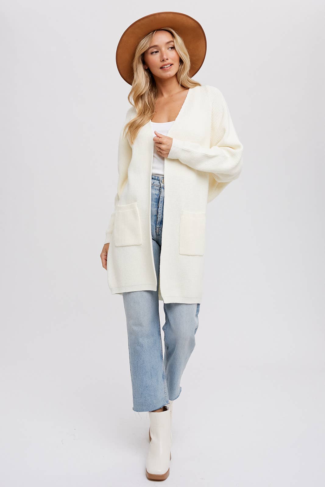 OPEN FRONT BATWING SLEEVE CARDIGAN