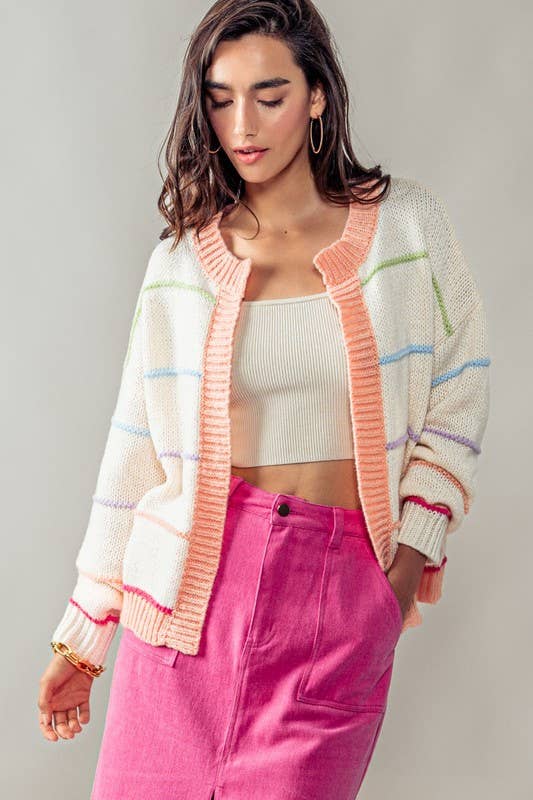 Rainbow Wrap Open Cardigan