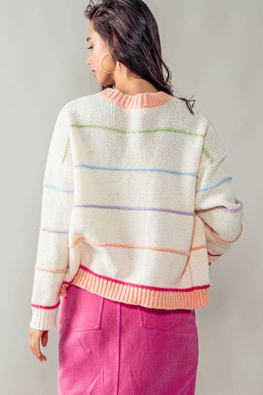 Rainbow Wrap Open Cardigan