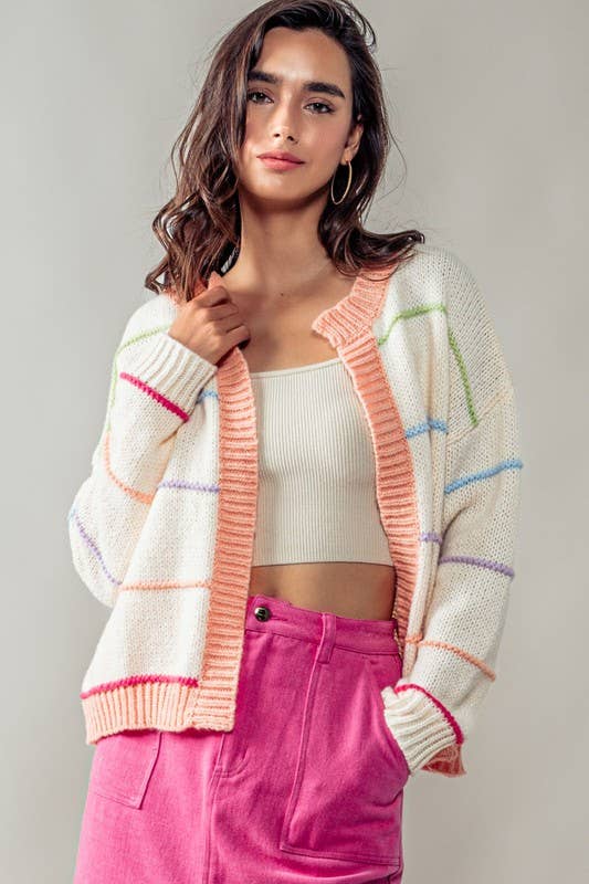 Rainbow Wrap Open Cardigan